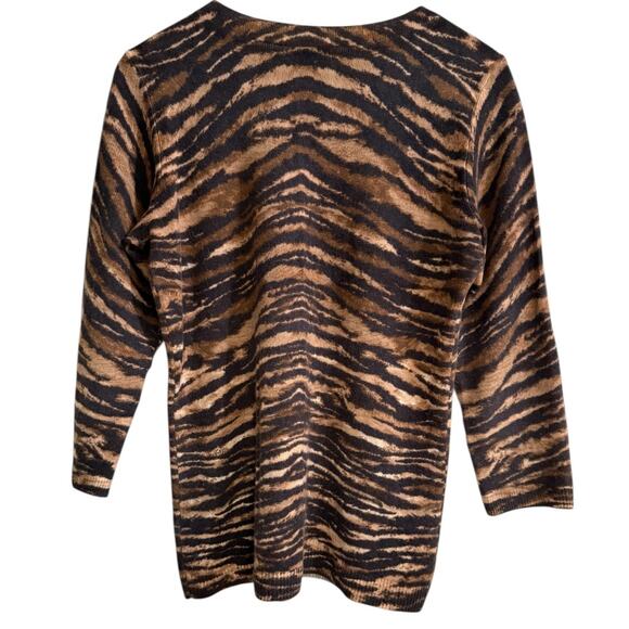 Talbots 100% Cashmere Animal Print Pullover Sweater Sm Classy Soft Office Work - Picture 5 of 5